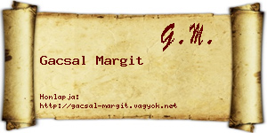 Gacsal Margit névjegykártya